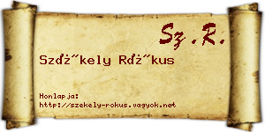 Székely Rókus névjegykártya