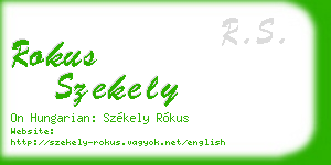 rokus szekely business card